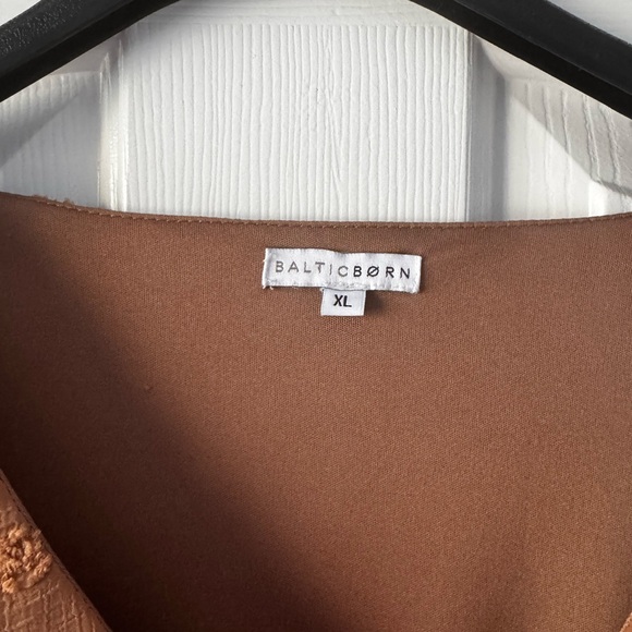 Baltic Born Midi Dress Burnished Brown Long Sleeve V Neck XL Paisley - Picture 5 of 5